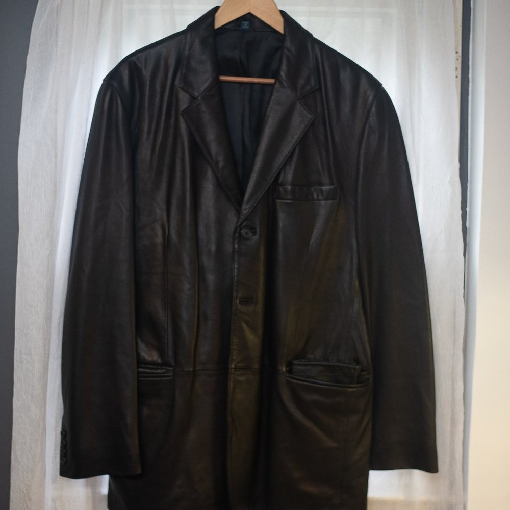 JOSEPH LYMAN MENS BLACK LEATHER JACKET